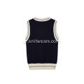 Boy's Knitted Contrast Edge V-Neck School Vest